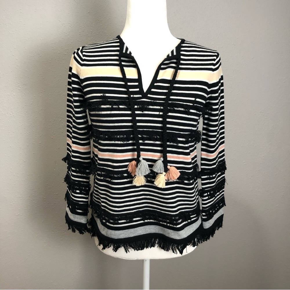 Lisa Todd fun fringed sweater 100% cotton Size S